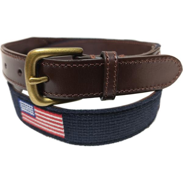 ジェイクルー 本革製 レザー 布ベルト ネイビー メンズ J.CREW belt 024