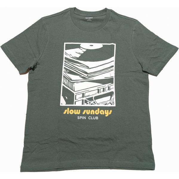 オールドネイビー 半袖 プリント Tシャツ グリーン系 メンズ アメカジ OLD NAVY 026