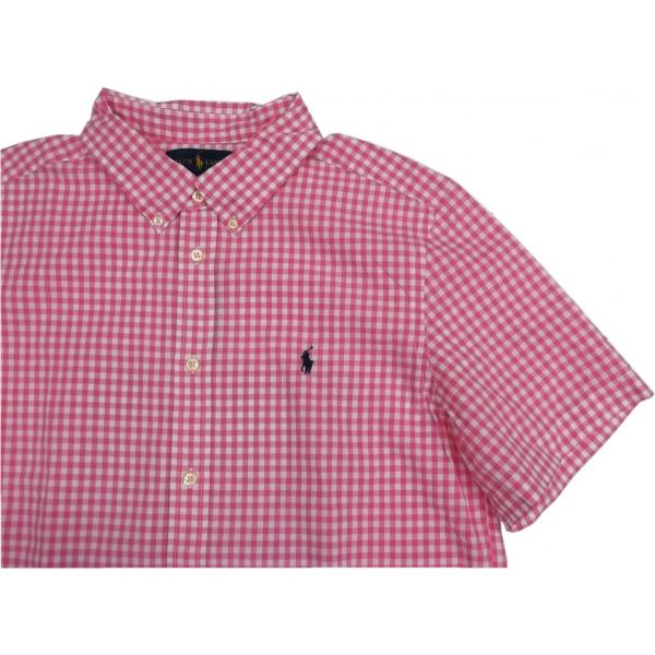 ポロ ラルフローレン ボーイズサイズ 半袖 ボタンダウンシャツ ピンク Polo Ralph Lau...