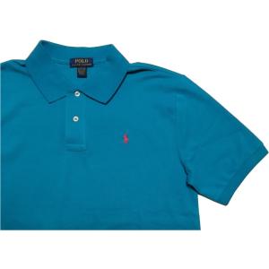 ポロ ラルフローレン ボーイズサイズ 半袖 ワンポイント 鹿の子 ポロシャツ ブルー系 Polo Ralph Lauren boys  136｜shufflestore