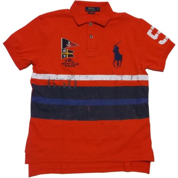 ポロ ラルフローレン 半袖 ビッグポニー 鹿の子 ポロシャツ オレンジ メンズ Polo Ralph...