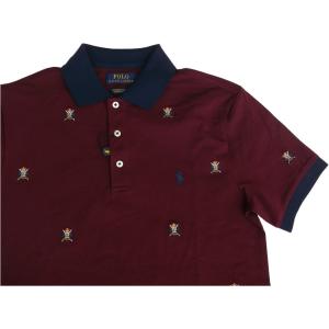 ポロ ラルフローレン 半袖 刺繍 鹿の子 ポロシャツ マルーン メンズ Polo Ralph Lauren 407｜shufflestore