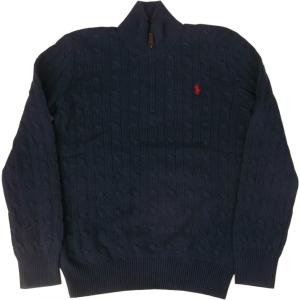 ポロ ラルフローレン ワンポイント シルク セーター ハーフジッパー 紺 ネイビー メンズ Polo Ralph Lauren 599｜shufflestore