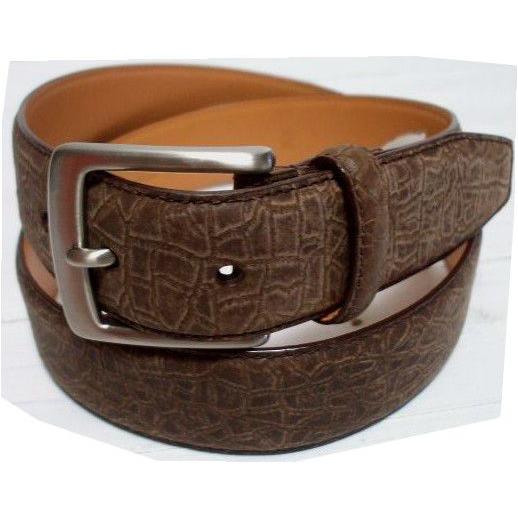 トラファルガー 本革製 レザーベルト 型押し ブラウン メンズ TRAFALGAR 007