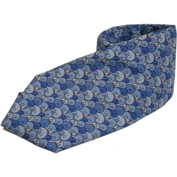 ヴィニヤードヴァインズ シルク プリント ネクタイ アメリカ製 サックスブルー メンズ vineya...