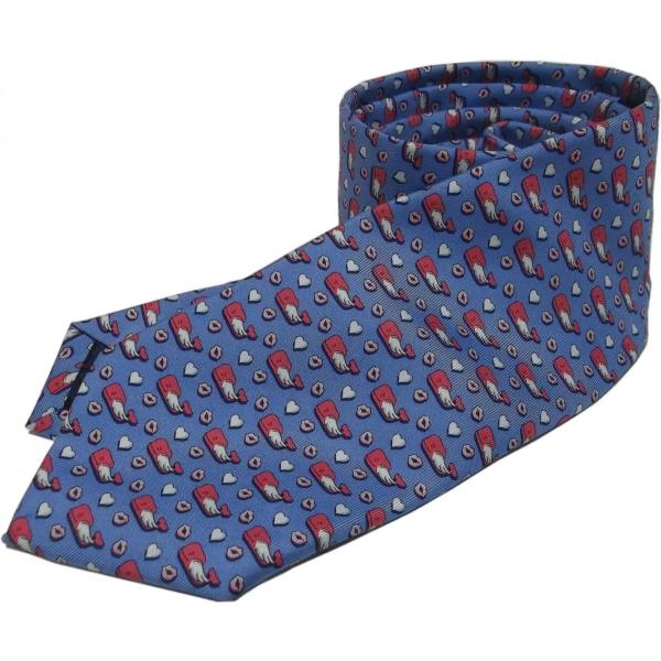 ヴィニヤードヴァインズ シルク プリント ネクタイ アメリカ製 サックスブルー メンズ vineya...