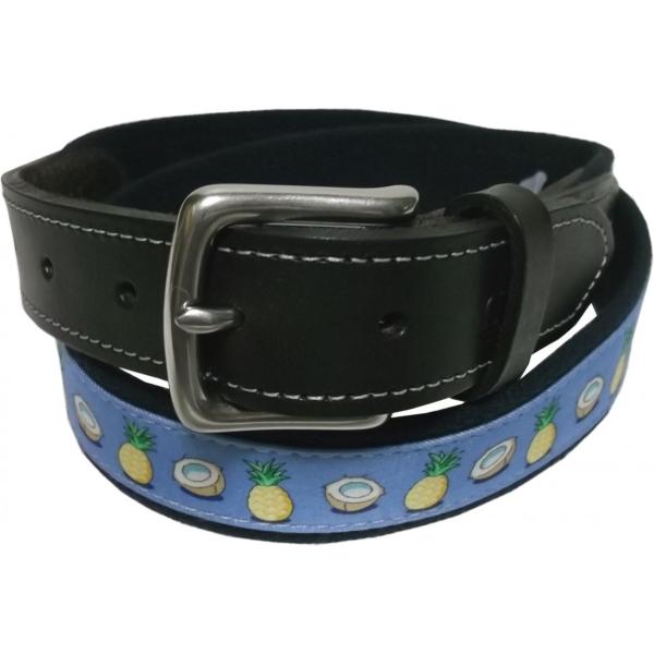 ヴィニヤードヴァインズ 本革製 レザー 布ベルト アメリカ製 ブルー メンズ vineyard vi...