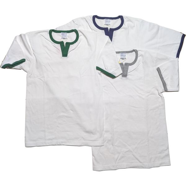 ワラワラスポーツ ハーフスリーブ スプリットネック リンガーティー メンズ  Tシャツ 日本製 WA...