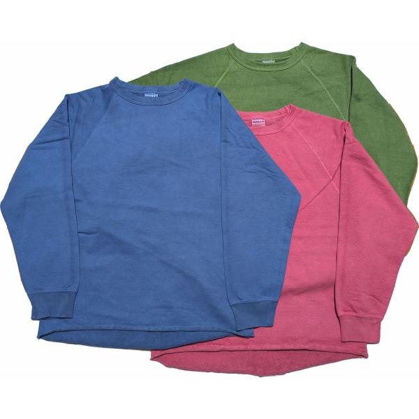 ワラワラスポーツ ピグメント ダイ 13オンス クルー メンズ スウェットシャツ 日本製 WALLA...