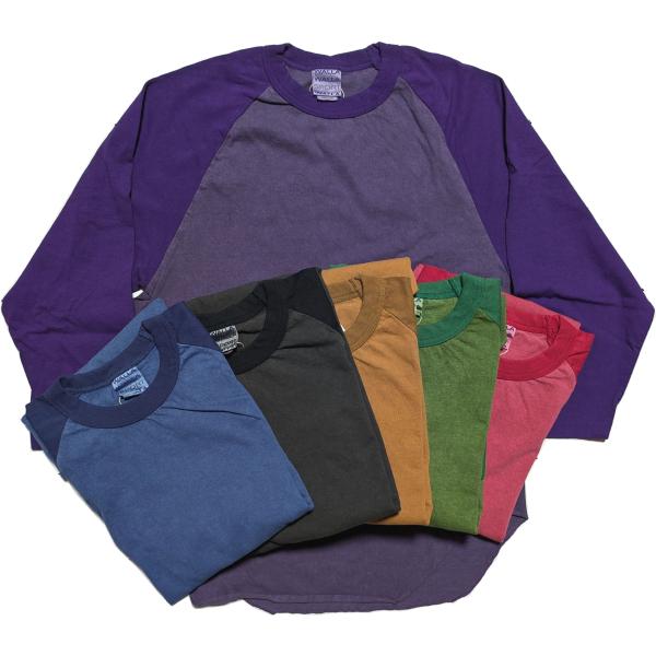 ワラワラスポーツ ピグメント ダイ 2トーン ベースボール ティー メンズ Tシャツ 日本製 WAL...