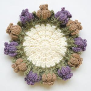 ハマナカ お花のブーケコースターB H320-003-090｜アメリー キット 手編み あみもの ニット レシピ付き