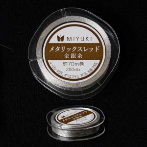 メタリックスレッド シルバー 約70m   銀 糸 ビーズ刺繍 糸 日本製
