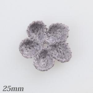 編み花パーツ 小 グレー 4個入   クロッシェフラワー クロッシェ フラワー コットン
