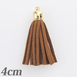 タッセル 中 4cm ブラウン 1個入   スエード風 カツラ アクセサリー