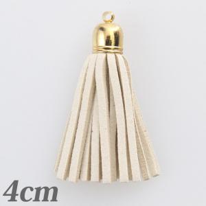 タッセル 中 4cm アイボリー 1個入   スエード風 カツラ アクセサリー