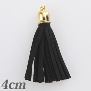 タッセル 中 4cm ブラック 1個入   スエード風 カツラ アクセサリー