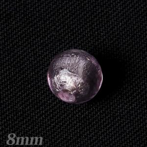 トンボ玉 ラウンド ピンク 8mm 6個入   ビーズ ガラス ランプワーク トンボ