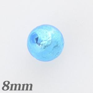 トンボ玉 ラウンド ブルー 8mm 6個入   ビーズ ガラス ランプワーク トンボ