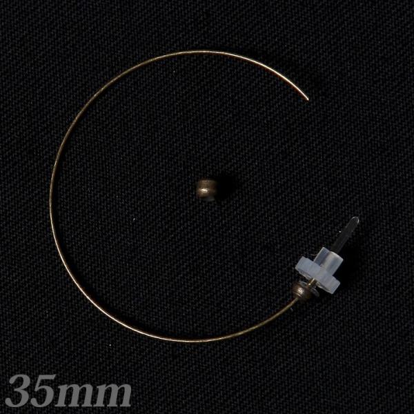 フープピアス 樹脂 35mm アンティークゴールド | アクセサリー パーツ ピアス キャッチ式 フ...