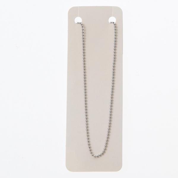 ネックレスチェーン(金具付)ボールチェーン1.5mmヒキワ・板ダルマ45cmロジウムカラー | 日本...