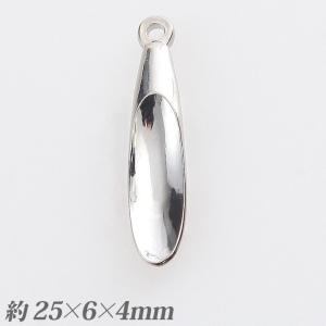 粘土土台ペンダント しずく 25×6×4mmロジウムカラー   アクセサリー 粘土 土台 クリスタルクレイ デコ