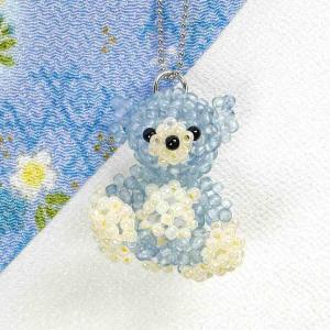 すくも藍ビーズキット NO-3 藍熊 くま | ビーズキット 手芸キット キット トーホー すくも藍ビーズ 阿波藍 徳島 藍染め Natio クマ ベアー アニマル 動物