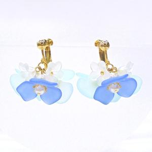 ビーズキット 京・ひらり花びら 耳飾り 瑠璃唐草 BK-108 | キット 花びら手まり ビーズ 和風 花 フラワー アクセサリー パーツ イヤリング