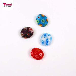 クラフトハートトーカイ ミルフィオリガラス7 オーバル平 ミックス 約7