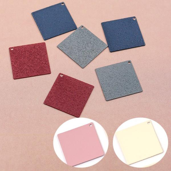 【新色追加】メタル カラーコートパーツ 角プレート 1穴 20×20mm | ビーズ パーツ マット...