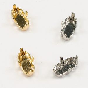 空枠パーツ スワロ4595用 8×4mm 2ヶ   金具 スワロ 4595用 台座 空枠 8×4mm シルバー ゴールド アクセサリー