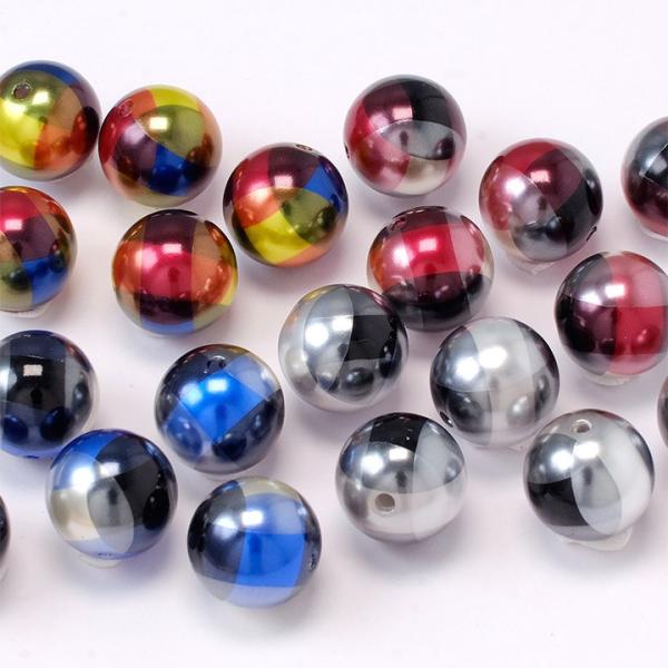 チェッカーパール 10mm  | パーツ パール アクリル チェッカーパール 10mm レトロ ポッ...