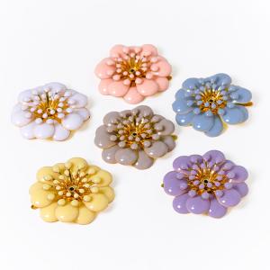 メタルパーツ エポフラワー 足付き 29×29mm   ビーズ メタル エポ テープバッグ ハワイアンネット ネット 光沢テープ ラメルヘン ジュエリーヤーン