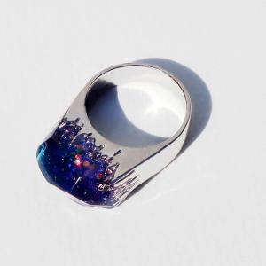 【レシピ】 星空ボリュームリング | 作り図 レシピ LED いろドロップ 宇宙柄 リング13号 手作り 星空ボリュームリング プレゼントレシピ KI