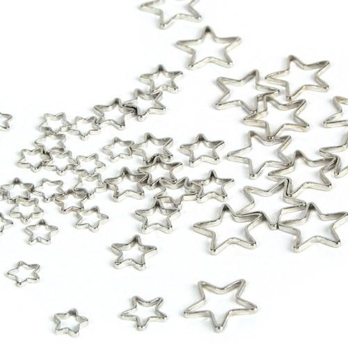 ビーズ リング型 シルバー メタルパーツ 星 SS／ S／M シルバー トーカイ