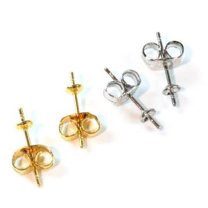 ピアス 金具 皿直結 SUSピアス 3mm 3セット ゴールド シルバー | パーツ ピアスパーツ ピアス金具 アクセサリー金具 ステンレスピアス