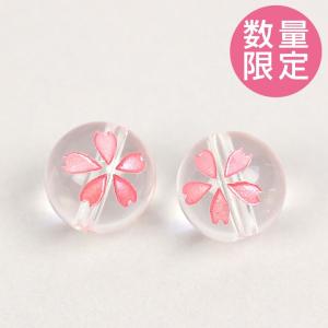 天然石 桜彫り水晶10mm 2玉セット 天然石 桜 さくら 水晶 10mm アクセサリー 手芸 期間限定SALE