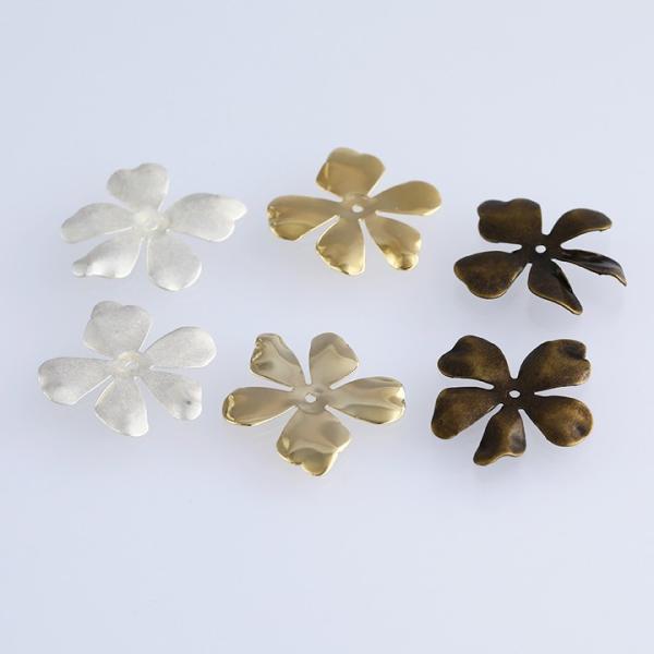 アクセサリー金具 座金 フラワー 大(5枚弁) 2個 | 座金 フラワー 花 大 5枚弁 パーツ ア...