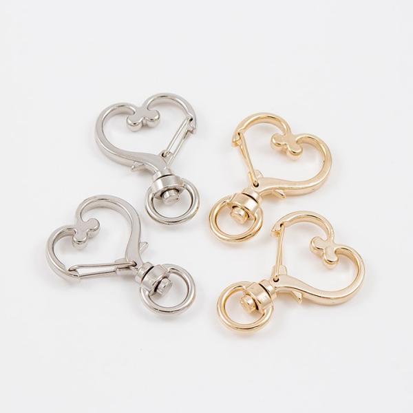 キーホルダー 2ヶ入 ハート ゴールド・シルバー | キーホルダー 金具 月 ムーン フック ゴール...