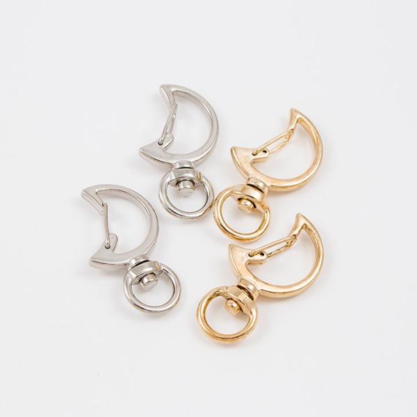 キーホルダー 2ヶ入 ムーン ゴールド・シルバー | キーホルダー 金具 月 ムーン フック ゴール...