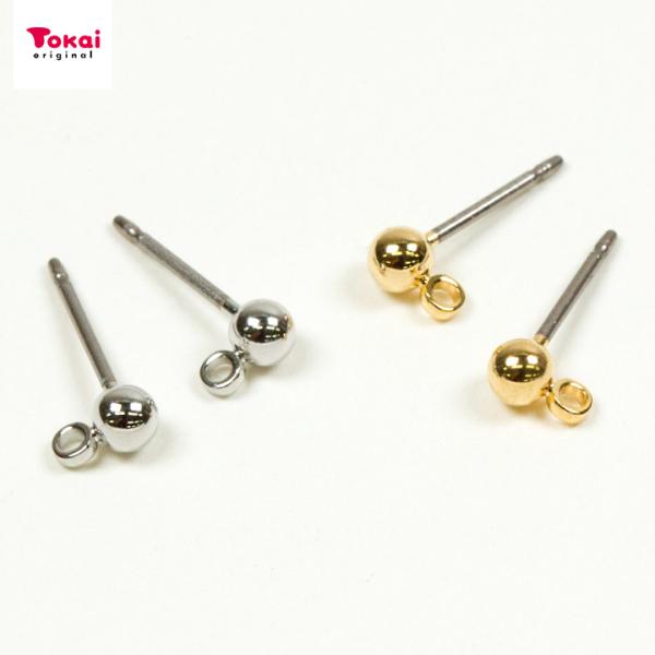 ピアス金具 タテカン付 チタン 1ペア | ピアス アクセサリー パーツ 金具 日本製 トーカイ