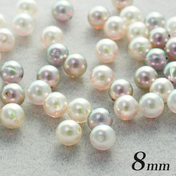 フェアリーパール 8mm  | ビーズ パール 虹色 ハンドメイド アクセサリー 透明感 ゆめふわ