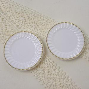 ミニチュア 金縁レース皿 白 ２枚入 | トーカイ スイーツデコ ミニチュア食器 ハンドメイド 手芸...