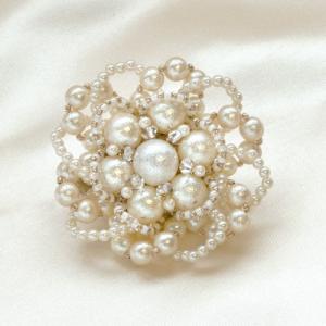 アクセサリーキット　エアリージュエル2 パールカメリアの2WAYブローチ