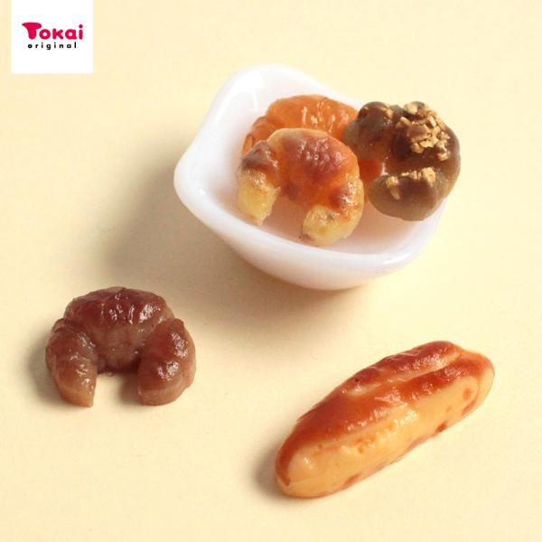 シリコンモールド ミニチュアスイーツ フランスパン クロワッサン 皿付き | 型 モールド ミニモー...