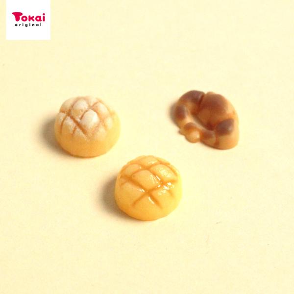 シリコンモールド ミニチュアスイーツ メロンパン クロワッサン 皿付き | 型 モールド ミニモール...