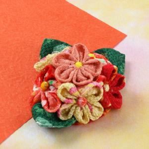 参考寸法図  縫い絞りの花コサージュ