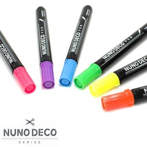 NUNO DECO PEN 蛍光 全6色 ネームペン 名前ペン 布用 布用 ペン