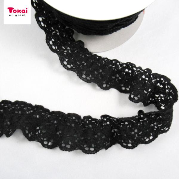 ラッセルタックレース 3419 BK (50cm単位) | 切売り 切り売り フリル タック ギャザ...