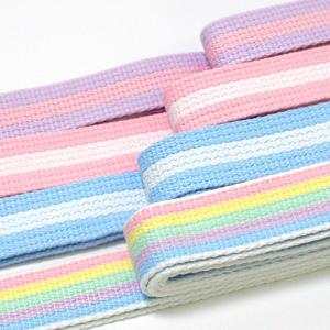 COLOR TAPE 制菌加工 ストライプ 巾25mm×1.5m｜副資材 テープ 持ち手 ストライプ 2.5cm パステルカラー かわいい ゆめふわ トーカイ