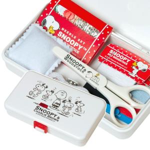 SNOOPY - SNOOPY ソーイングボックス Amazon | 裁縫セット スヌーピー うす型タイプ ホワイト/ミササ